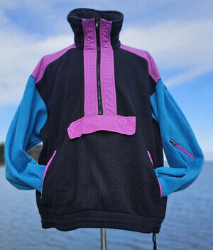 Vintage 90s Sport Essentials Fleece Pullover Sweatshirt Jacket Mens XL RARE 80s